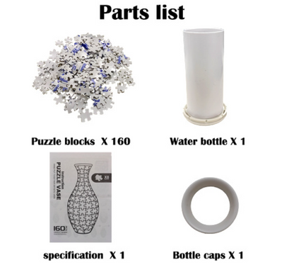 Unique 3D Puzzle Vase with Built-in Water Holder - Fun DIY Project (Waves)