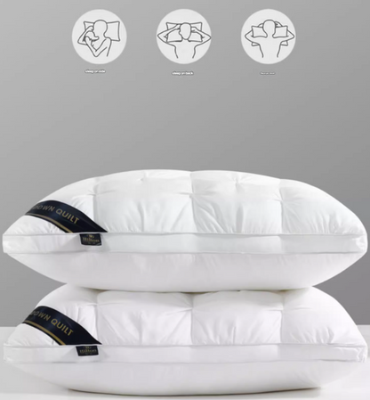Blue Luxury Adjustable Bed Pillow Set (2-Pack) - Hotel Quality Down Alternative for Ultimate Neck Support & Comfort