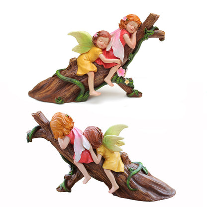 Garden Flower Fairy Resin Craft Ornament - Angel Decoration Micro Landscape