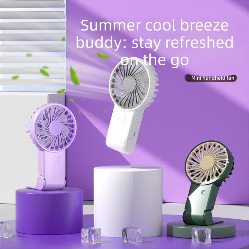 Green 2 Pack Mini Portable Handheld Fan Foldable Desktop Personal Fan USB Rechargeable Pocket Fan with 3 Speeds for Travel Office and Outdoor