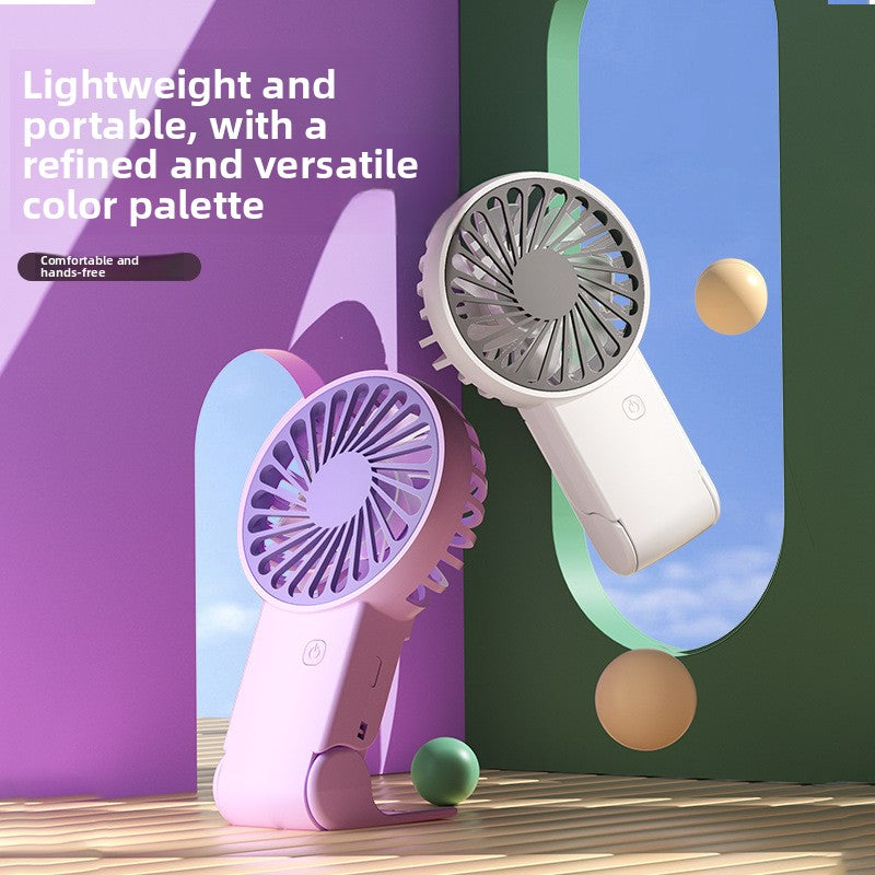 Green 2 Pack Mini Portable Handheld Fan Foldable Desktop Personal Fan USB Rechargeable Pocket Fan with 3 Speeds for Travel Office and Outdoor