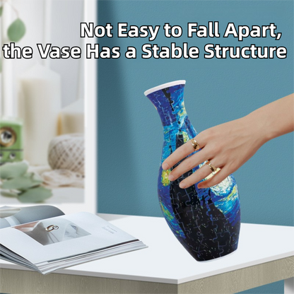 160 PCS Van Gogh 3D Puzzle Vase - DIY Interlocking Flower Vase Kit, Home Decorative and Toy Gift for Women