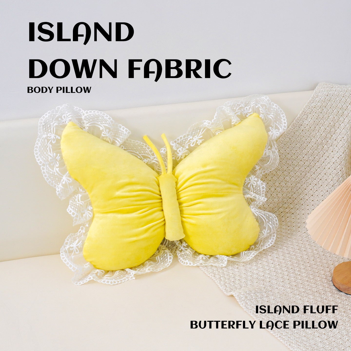Blue Elegant Butterfly Lace Throw Pillow 60x45cm Soft Decorative Cushion for Sofa Bedroom Office and Car Comfort Backrest Accessory
