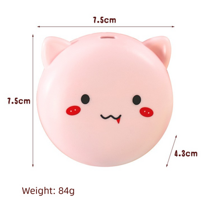 Blue 3-in-1 Mini Portable Fan with Makeup Mirror and LED Fill Light USB Rechargeable Pocket Sized Cooling Solution for Students and Local Professionals