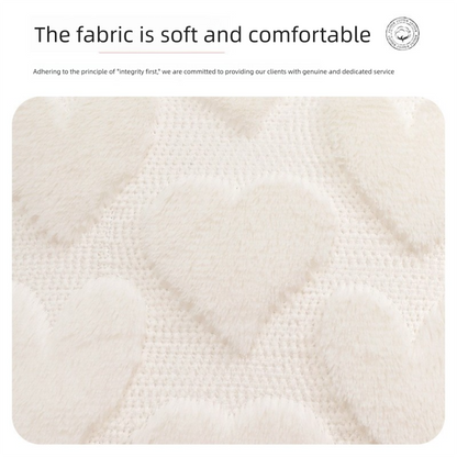2-PCS White 45x45cm Heart Pattern Plush Pillow Cover with Insert – Soft Textured Decorative Cushion for Living Room or Bedroom