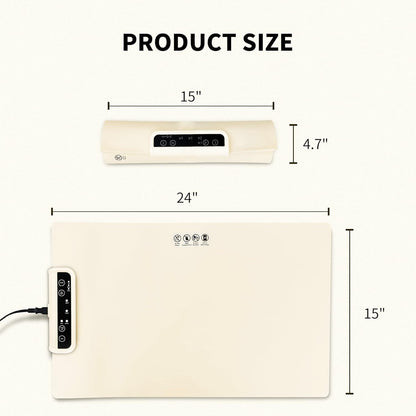 Blue 24-Inch Electric Warming Tray with 3-Temperature Settings – Graphene Heating Mat for Keeping Food Warm, Thawing Meat, Dough Fermentation, and Facial Mask Warming