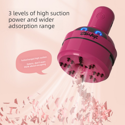 White Compact Desktop Vacuum Cleaner – Rechargeable Mini Dust Collector for Eraser Shavings, Pencil Shavings, Paper Scraps, and Fine Debris