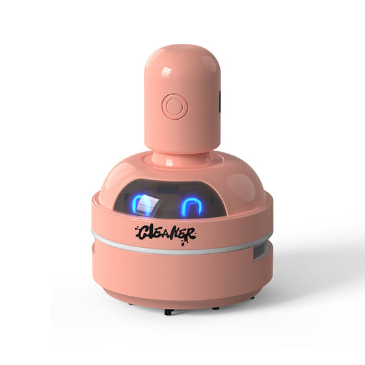 Pink Compact Desktop Vacuum Cleaner – Rechargeable Mini Dust Collector for Eraser Shavings, Pencil Shavings, Paper Scraps, and Fine Debris