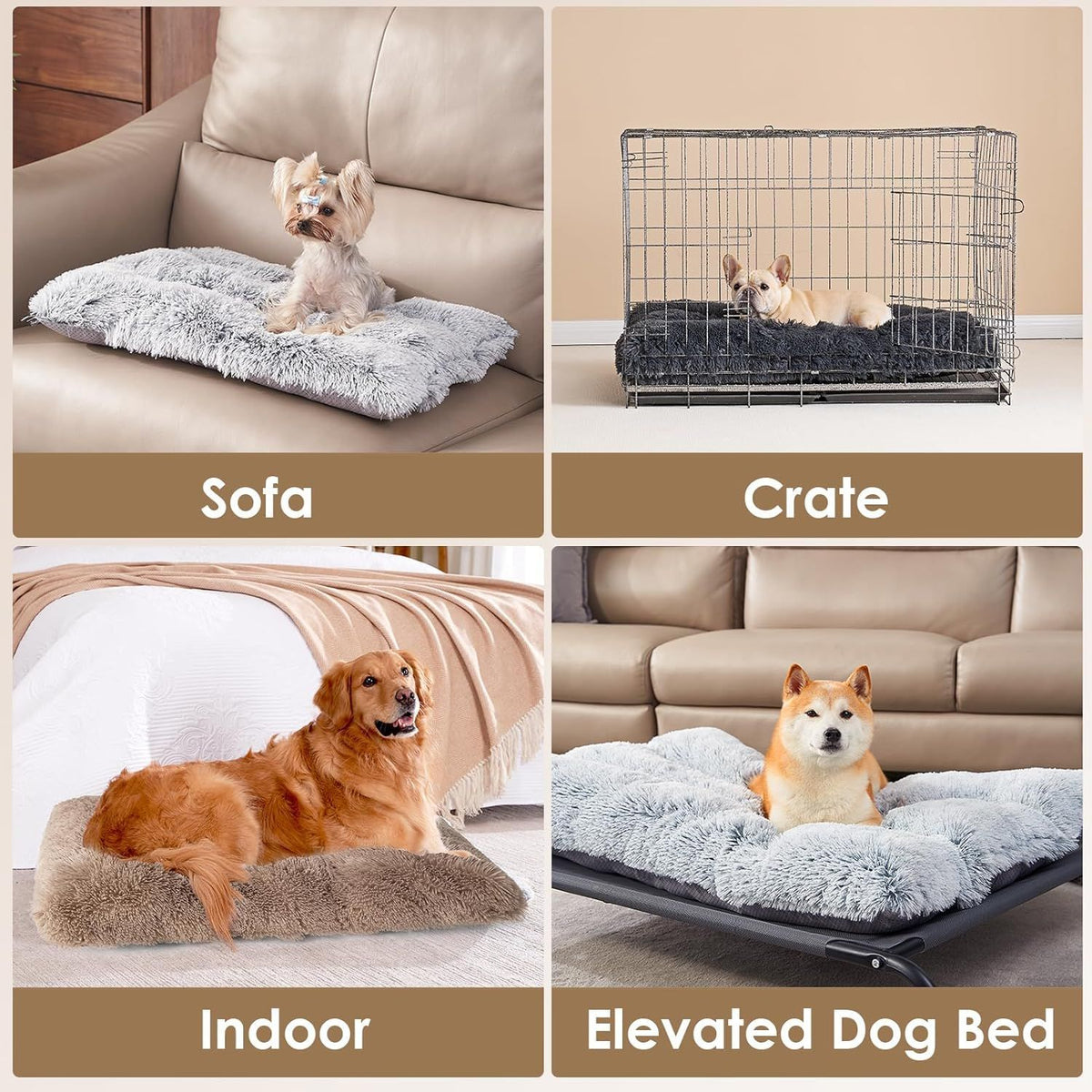 Luxury Long Plush Pet Bed Mat Faux Fur Crate Pad 125x85cm Pink XXXL Soft Warm Cushion for Giant Breeds