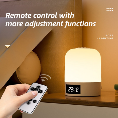Smart Digital Clock Night Light - Remote Dimmable Bedside Lamp & Sleep Aid for Nursery, Feeding & Bedroom (K2021)