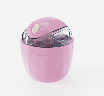 Pink 500ML Compact Electric Ice Cream Maker - Portable Quick Iced Drink Bucket & Soft Serve Machine with Rapid 15-Min Freezing