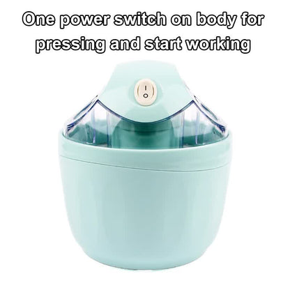 Blue 500ML Compact Electric Ice Cream Maker - Portable Quick Iced Drink Bucket & Soft Serve Machine with Rapid 15-Min Freezing