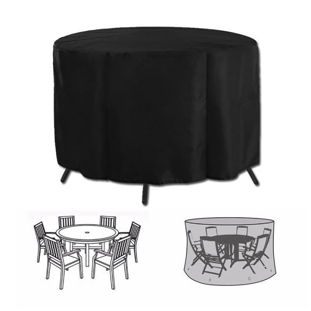 Heavy Duty Oxford Outdoor Round Table Cover (230 x 110 CM) - Waterproof, Anti-UV & Dustproof Garden Dining Set Cover