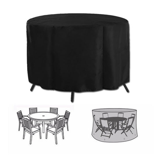 Heavy Duty Oxford Outdoor Round Table Cover (230 x 110 CM) - Waterproof, Anti-UV & Dustproof Garden Dining Set Cover