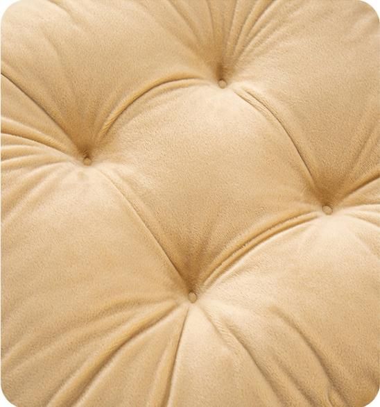 Orange Plush Tufted Chair Cushion – 45x45cm Square Seat Pad with Ties for Dining & Office (Machine Washable)