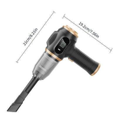 Black Portable Wireless Car Vacuum Cleaner – Powerful Suction for Car and Home Use with Dual-Function Air Blower(2000MHA)