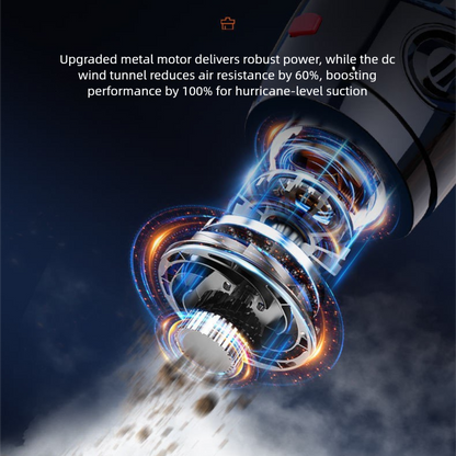 Black Portable Cordless Vacuum Cleaner – High-Power Lithium Battery with Strong Suction for Car and Home Use