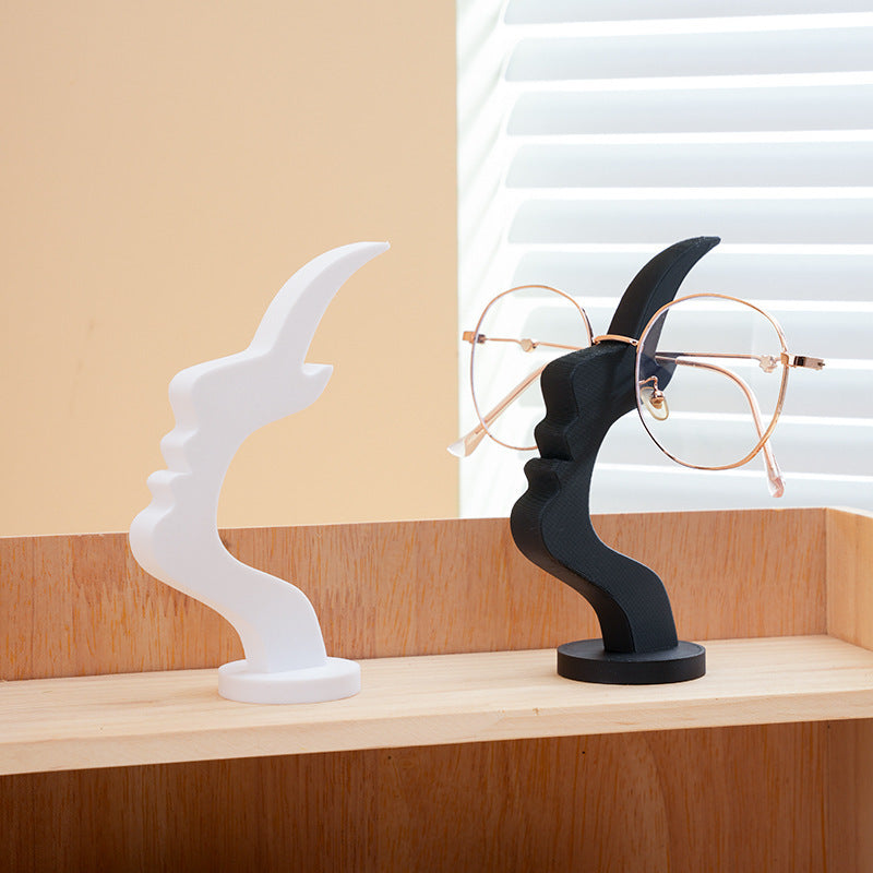 2-Pack Black Desktop Eyeglass Holder – Minimalist Design for Home or Office, Stable Display Stand with Rounded Base