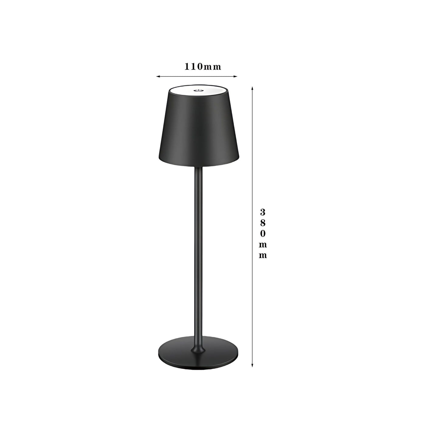 LED High-Foot Table Lamp with Touch Control - Rechargeable Dimmable Bedside Night Light for Bedroom & Living Room - Perfect Gift for Women(Black with a rounded base)