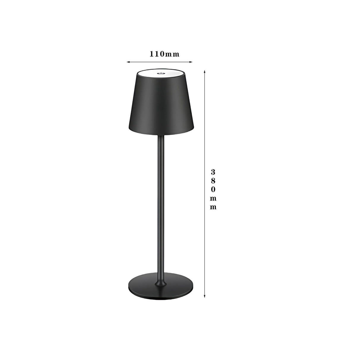 LED High-Foot Table Lamp with Touch Control - Rechargeable Dimmable Bedside Night Light for Bedroom & Living Room - Perfect Gift for Women(Black with a rounded base)