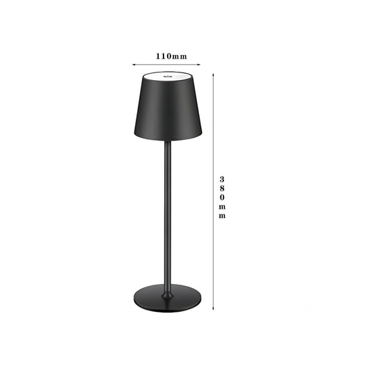 LED High-Foot Table Lamp with Touch Control - Rechargeable Dimmable Bedside Night Light for Bedroom & Living Room - Perfect Gift for Women(Black with a rounded base)