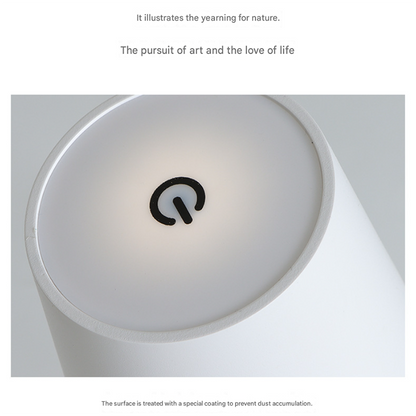 LED High-Foot Table Lamp with Touch Control - Rechargeable Dimmable Bedside Night Light for Bedroom & Living Room - Perfect Gift for Women(Black with a rounded base)