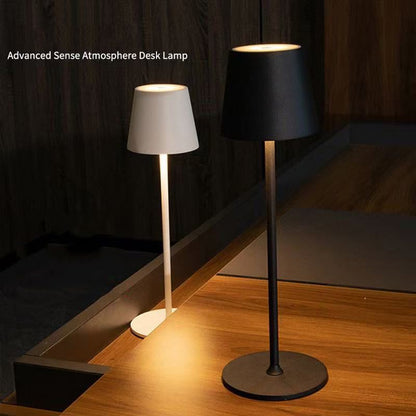 LED High-Foot Table Lamp with Touch Control - Rechargeable Dimmable Bedside Night Light for Bedroom & Living Room - Perfect Gift for Women(White square base)