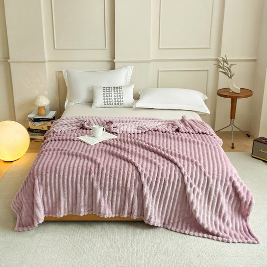 Purple 230 x 200 CM Ultra-Soft Faux Rabbit Fur Plush Sofa Cushion & Bedding Blanket - Luxury Double-Sided Thickened Winter Fleece