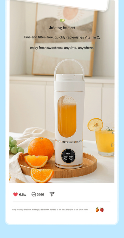 Black 3.7V Portable Blender 700ml Wireless Juicer Cup - 12 Blade USB Rechargeable Smoothie Maker with LED Display - Personal Fruit Mixer with Safety Lock - BPA Free Travel Blender for Home Office Outdoor