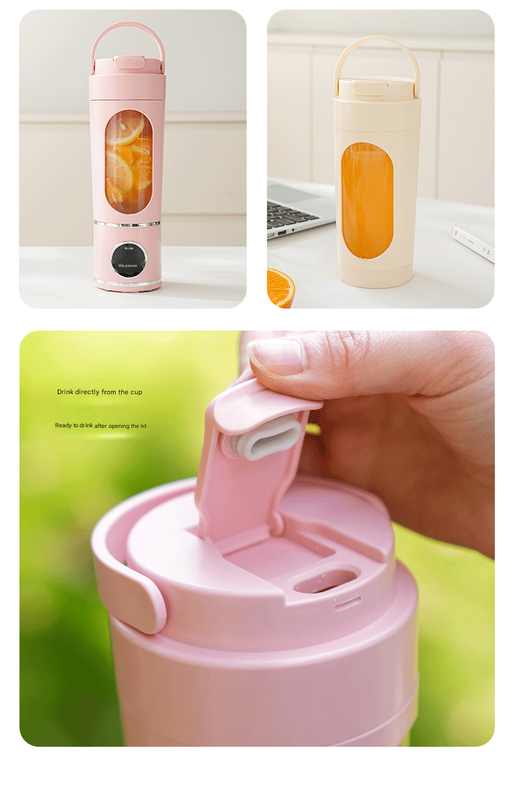 White 7.4V Portable Blender 700ml Wireless Juicer Cup - 12 Blade USB Rechargeable Smoothie Maker with LED Display - Personal Fruit Mixer with Safety Lock - BPA Free Travel Blender for Home Office Outdoor
