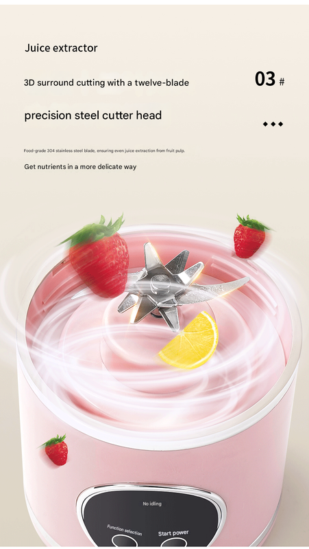 White 7.4V Portable Blender 700ml Wireless Juicer Cup - 12 Blade USB Rechargeable Smoothie Maker with LED Display - Personal Fruit Mixer with Safety Lock - BPA Free Travel Blender for Home Office Outdoor