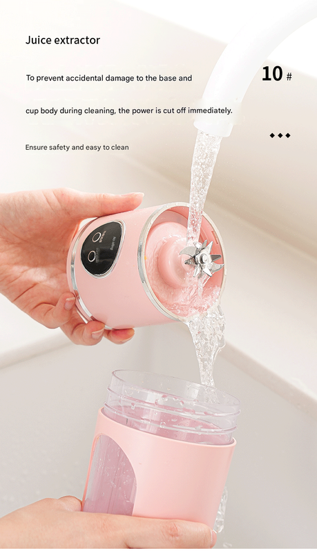 White 7.4V Portable Blender 700ml Wireless Juicer Cup - 12 Blade USB Rechargeable Smoothie Maker with LED Display - Personal Fruit Mixer with Safety Lock - BPA Free Travel Blender for Home Office Outdoor