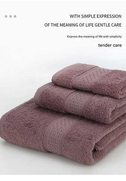 3-Piece Light purple Towel Set - Soft Absorbent Bath, Hand & Face Towels with Jacquard Weave, Gift Set for Home, Hotel, or Gifting - Durable, Low-Lint, Machine Washable