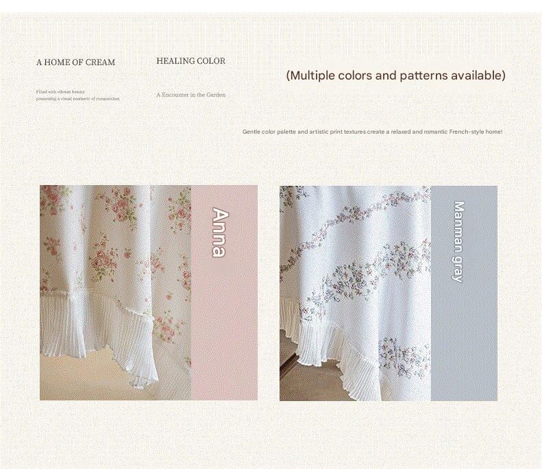 Grey 135*200 Dimensions include lace French Vintage Tablecloth - Pearl Yarn Polyester with Pleated Ruffle Edge - Floral Print Table Cover for Dining, Coffee Table, Bedside, Home Decor, Party, Gift Ready