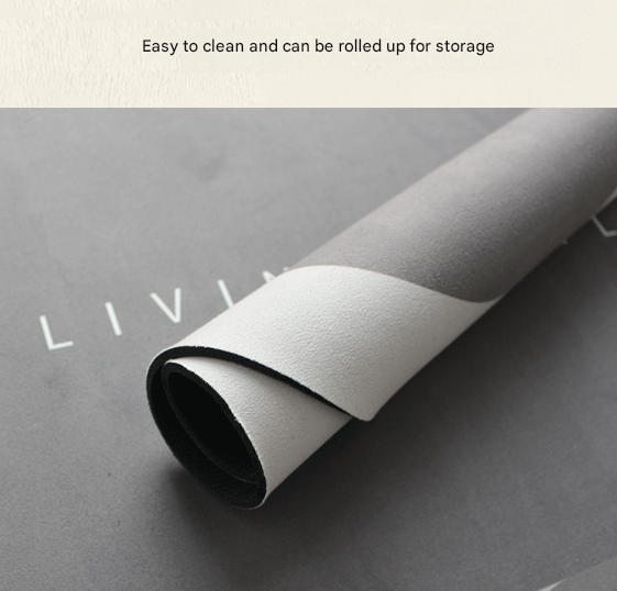Grey Kitchen Countertop Drainage Mat Absorbent Quick Dry Tech Velvet Dish Drying Pad 40x60cm(CD0077-1)