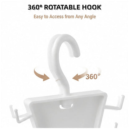 2 Packs Multifunctional V-Shape Rotating Hanger, 12-Hook Space-Saving Closet Organizer for Home & Travel Use