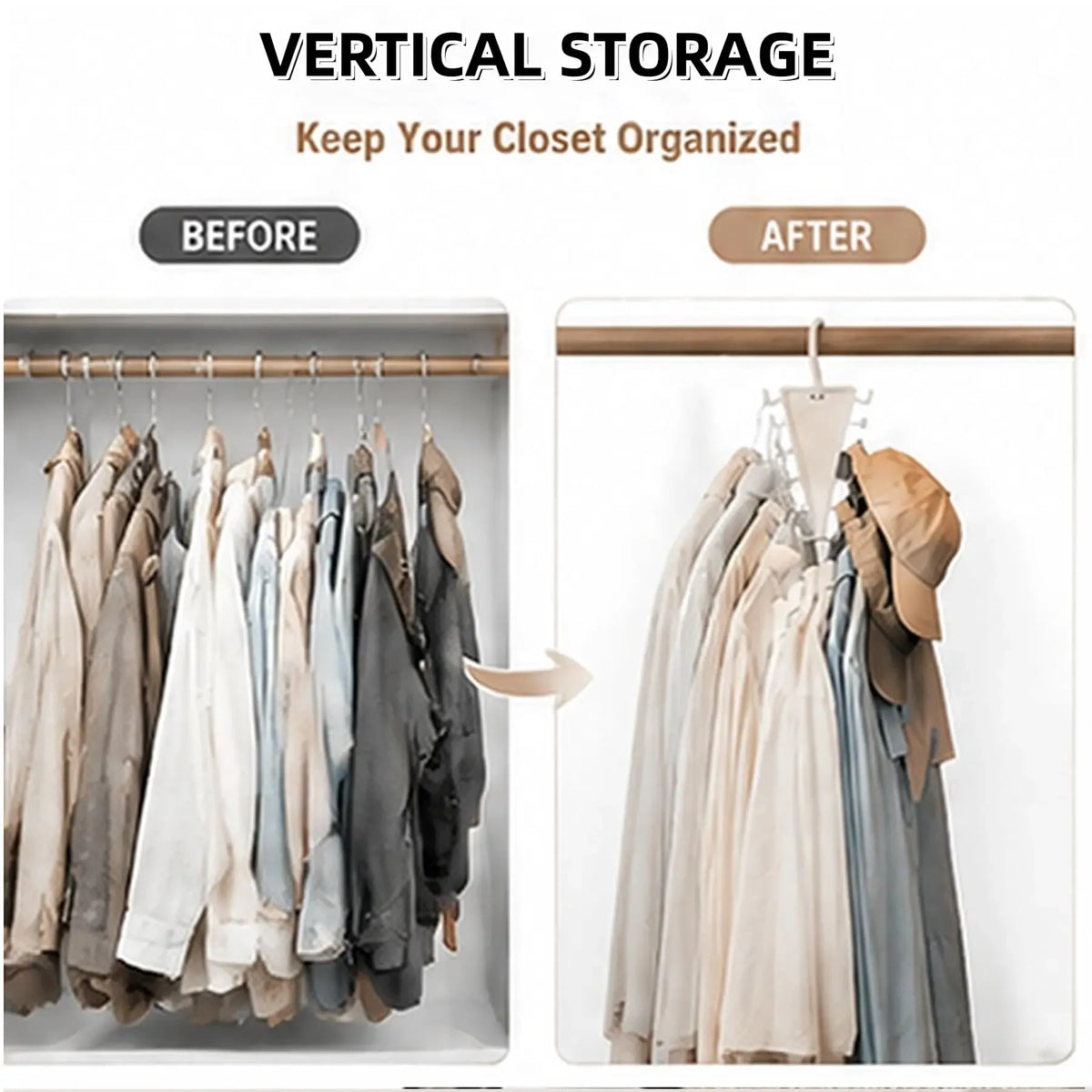 2 Packs Multifunctional V-Shape Rotating Hanger, 12-Hook Space-Saving Closet Organizer for Home & Travel Use