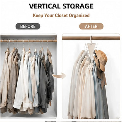 2 Packs Multifunctional V-Shape Rotating Hanger, 12-Hook Space-Saving Closet Organizer for Home & Travel Use