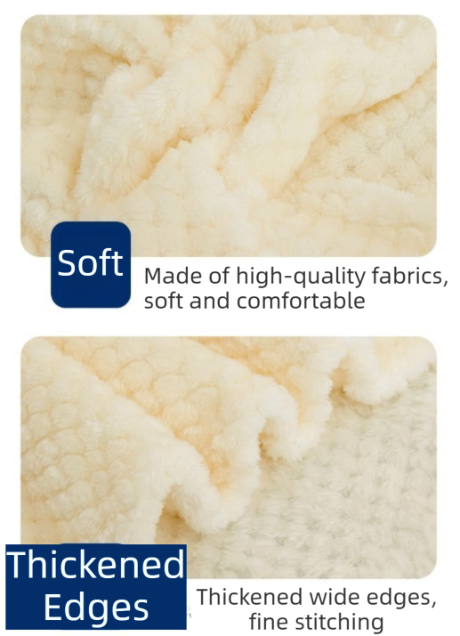 70 x 100cm White Pineapple Grid Plush Blanket - Soft Thick Flannel Jacquard Throw, Fade Resistent & Machine Washable, Lightweight Travel and Spring Summer Bedding