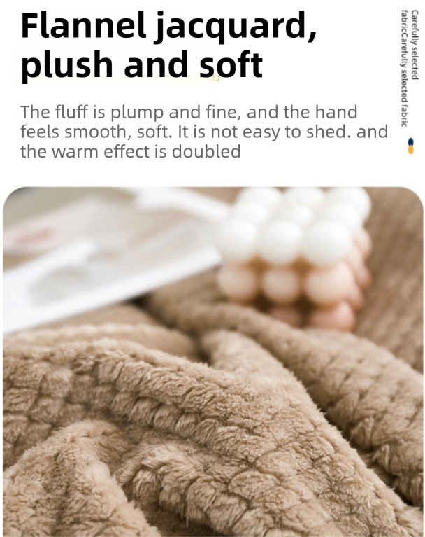 70 x 100cm Grey Pineapple Grid Plush Blanket - Soft Thick Flannel Jacquard Throw, Fade Resistent & Machine Washable, Lightweight Travel and Spring Summer Bedding