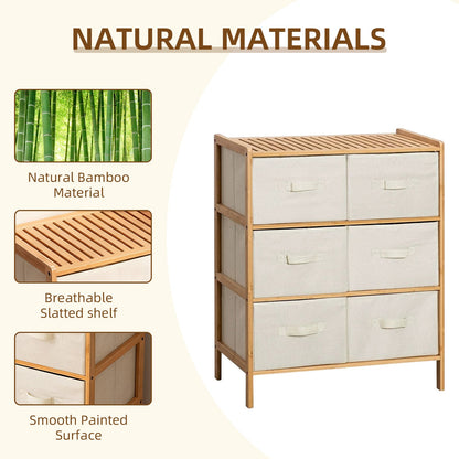 6 Drawer Bamboo Storage Chest