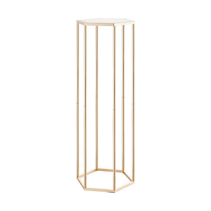 Wedding Flower Stand, 10PCS 80cm Column Flower Stand, Floral Stands with Acrylic Laminate, Hexagonal Cubic Floral Display Rack for Wedding, Party, Birthday, Home, Gold Centerpiece Stands
