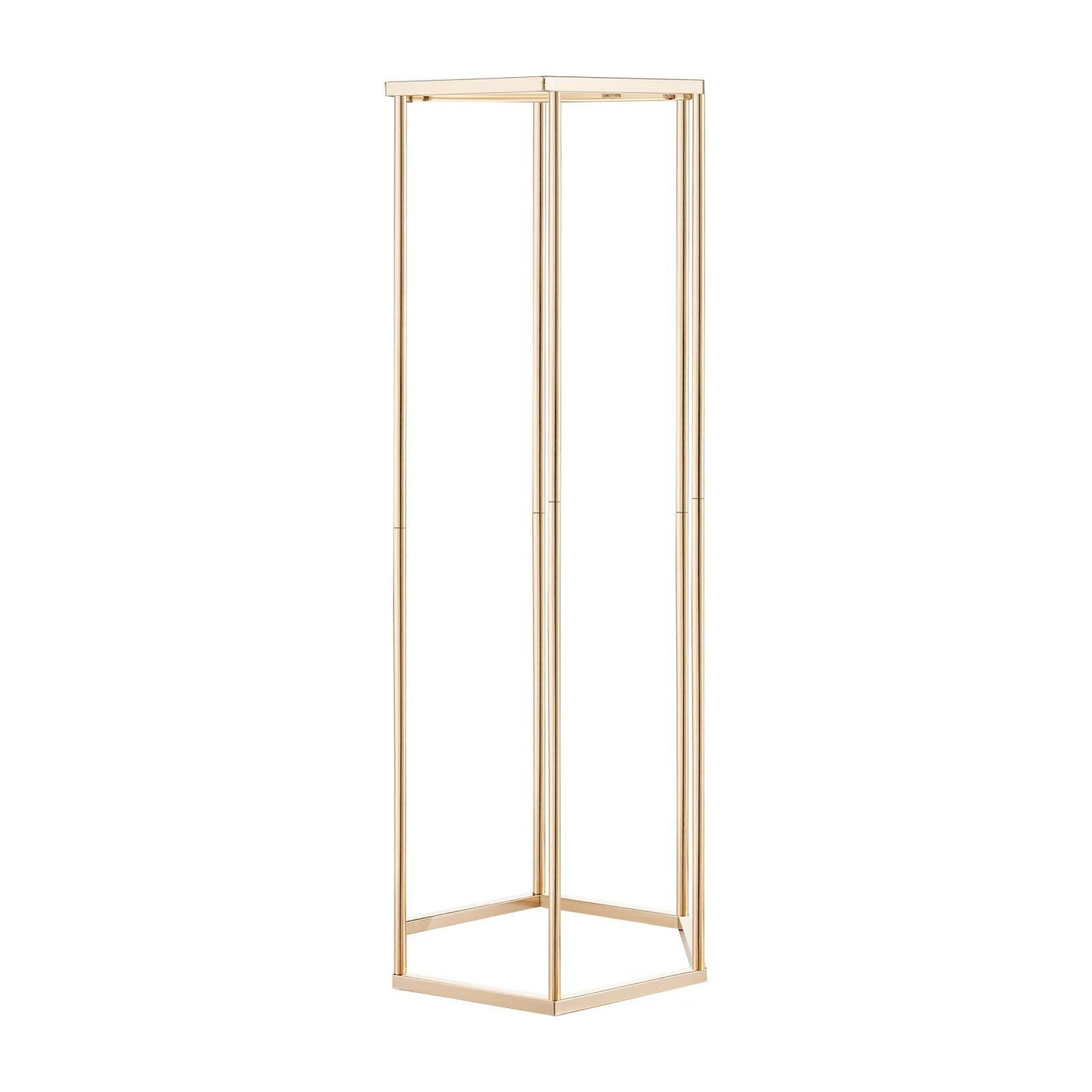 Wedding Flower Stand, 10PCS 80cm Column Flower Stand, Floral Stands with Acrylic Laminate, Hexagonal Cubic Floral Display Rack for Wedding, Party, Birthday, Home, Gold Centerpiece Stands