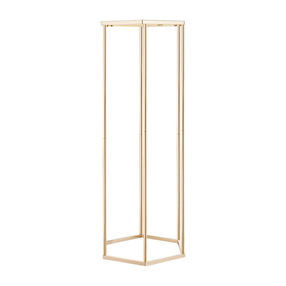 Wedding Flower Stand, 10PCS 80cm Column Flower Stand, Floral Stands with Acrylic Laminate, Hexagonal Cubic Floral Display Rack for Wedding, Party, Birthday, Home, Gold Centerpiece Stands