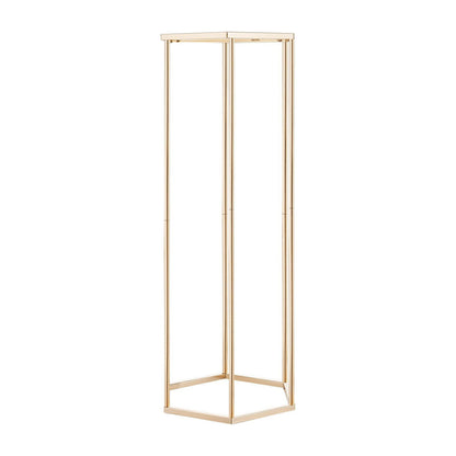 Wedding Flower Stand, 10PCS 80cm Column Flower Stand, Floral Stands with Acrylic Laminate, Hexagonal Cubic Floral Display Rack for Wedding, Party, Birthday, Home, Gold Centerpiece Stands