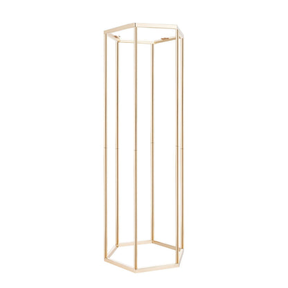 Wedding Flower Stand, 10PCS 80cm Column Flower Stand, Floral Stands with Acrylic Laminate, Hexagonal Cubic Floral Display Rack for Wedding, Party, Birthday, Home, Gold Centerpiece Stands
