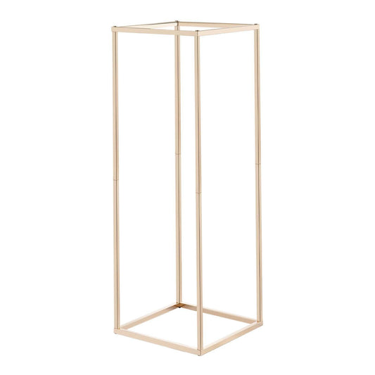 Wedding Flower Stand, 10PCS 80cm Column Flower Stand, Floral Stands with Hidden Screw, Rectangular Cubic Floral Display Rack for Wedding, Party, Birthday, Home, Gold Centerpiece Stands