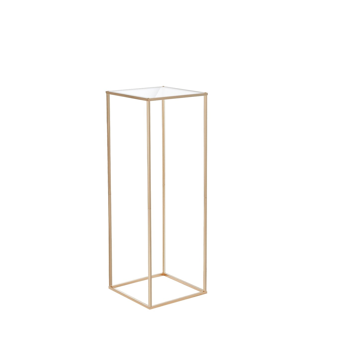 10PCS 31.5inch/80cm High Wedding Flower Stand, With Acrylic Laminate,Metal Vase Column Geometric Centerpiece Stands, Gold Rectangular Floral Display Rack for Events Reception, Party Decoration