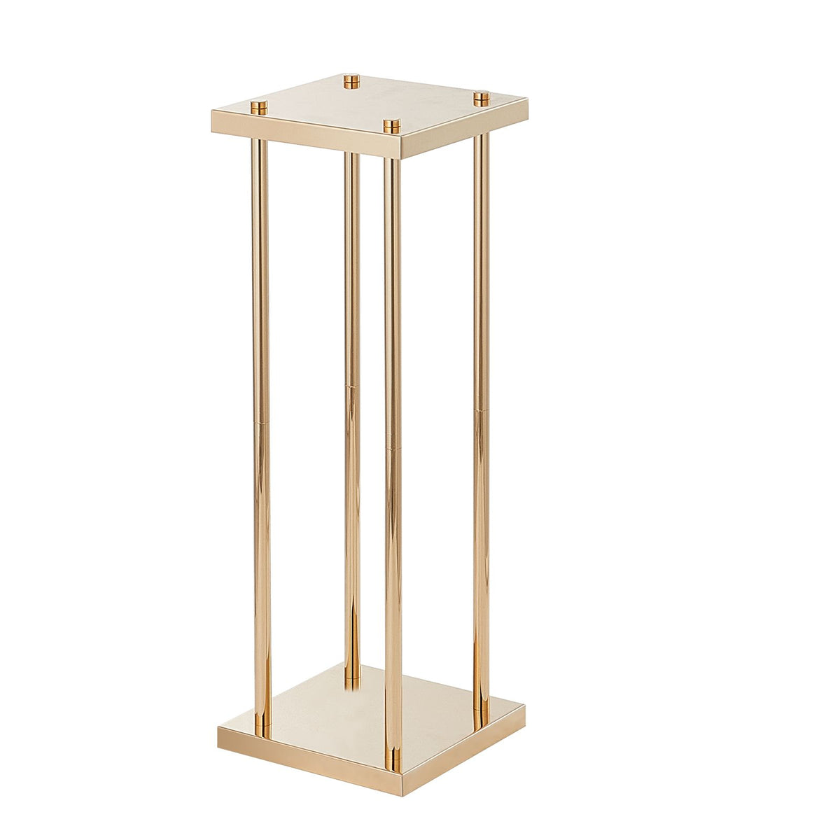 4PCS Gold Metal Column Wedding Flower Stand, 23.6inch /60cm High With Metal Laminate, Vase Geometric Centerpiece Stands, Cylindrical Floral Display Rack for Events Reception, Party Road Leads