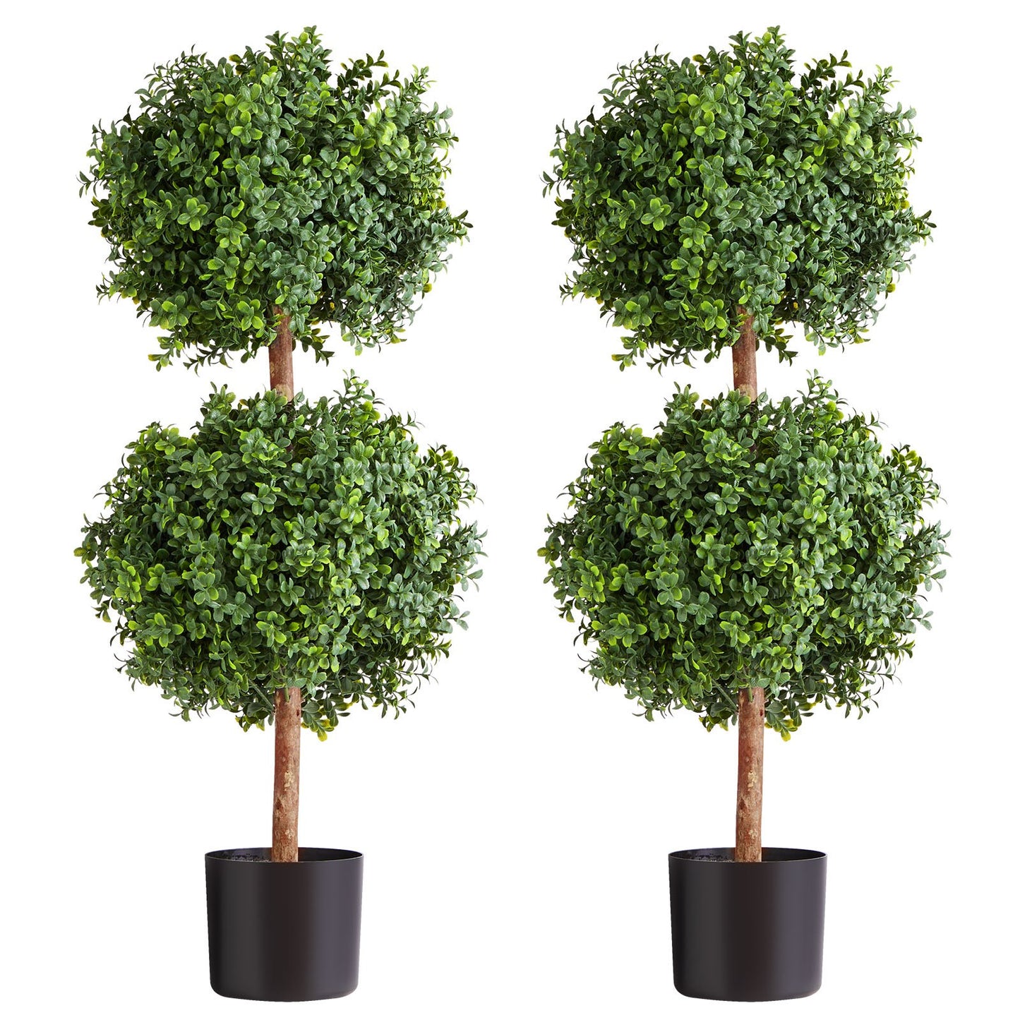 Artificial Topiary Boxwood Double Ball, 2 Set 914mm Faux Boxwood Plant Balls, Fake Silk Tree Look Real, Easy Assembly for Decor Front Porch Outdoor Patio Garden Balcony Backyard Indoor